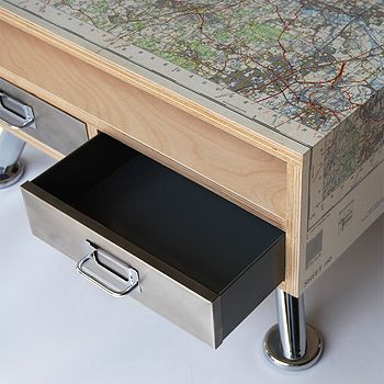 Normal Vintage London Os Map Coffee Table 
