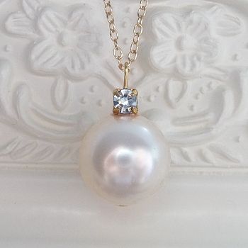 Rhinestone And Pearl Pendant Necklace, 4 of 6