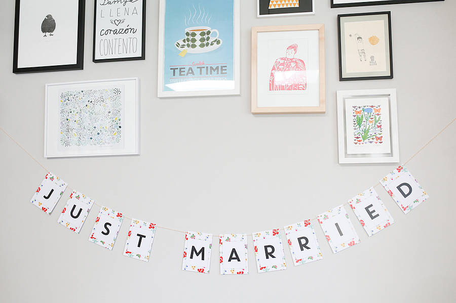 Personalised Letter Garland By Lucy says I do