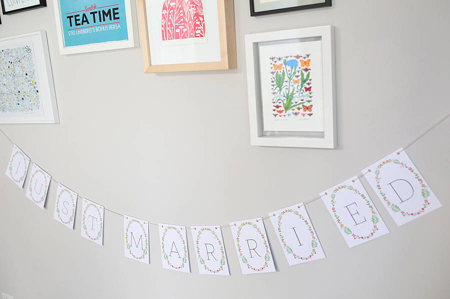 Personalised Letter Garland By Lucy says I do