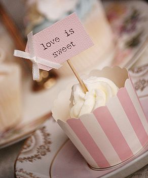 Set Of Ten 'Love Is Sweet' Cupcake Toppers, 5 of 5