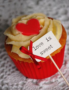 Set Of Ten 'Love Is Sweet' Cupcake Toppers, 4 of 5