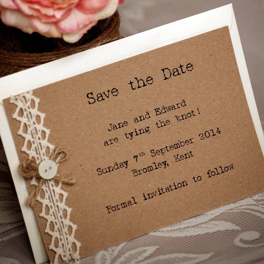 Country Vintage Style Save The Date Postcard By Vintage Twee 