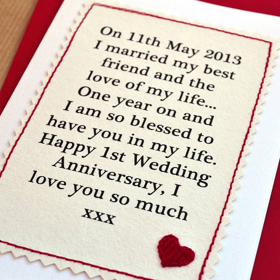  personalised  wedding  anniversary  card  by jenny arnott 