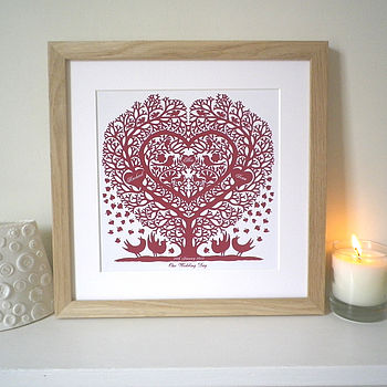Personalised Songbird Tree Heart Print, 3 of 7
