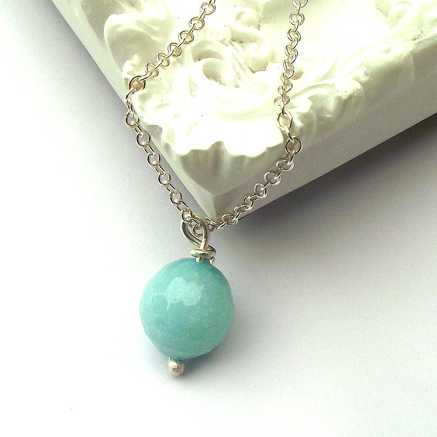 Aqua Jade Necklace By a ring a day | notonthehighstreet.com