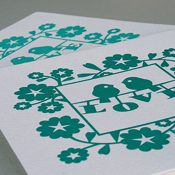 Lovebirds Wedding Anniversary Card Emerald Green, 8 of 9