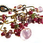 Rose Quartz Ruby Amethyst Peridot Earrings, thumbnail 1 of 3