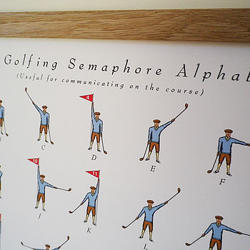 Golfing Semaphore Alphabet Print, 4 of 5