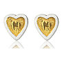 Sterling Silver And Gold Vermeil Heart Stud Earrings, thumbnail 2 of 6