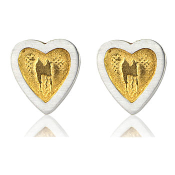 Sterling Silver And Gold Vermeil Heart Stud Earrings, 2 of 6