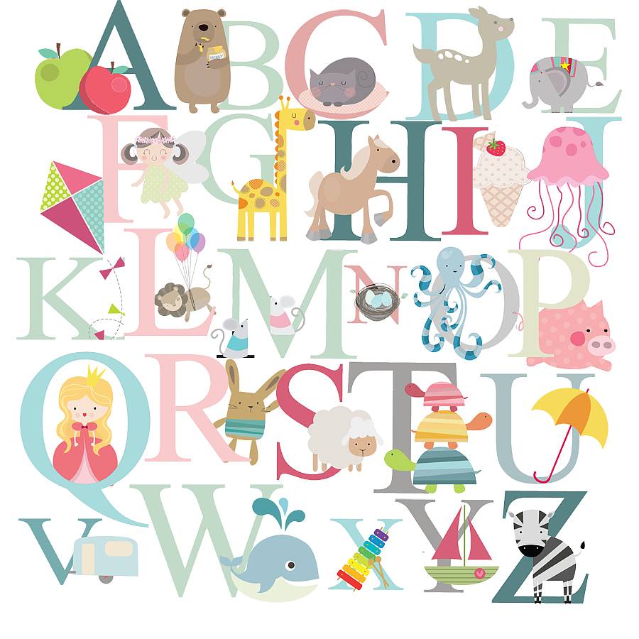 alphabet fabric wall stickers by littleprints