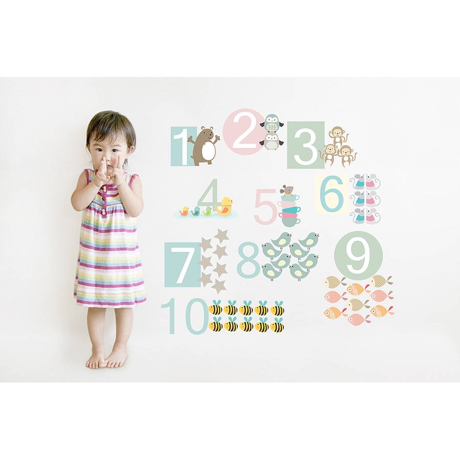 Number Fabric Wall Stickers, 1 of 4