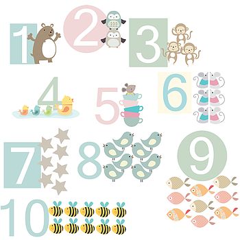 Number Fabric Wall Stickers, 2 of 4
