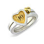Hearts Of Gold Sterling Silver Stack Rings, thumbnail 1 of 6