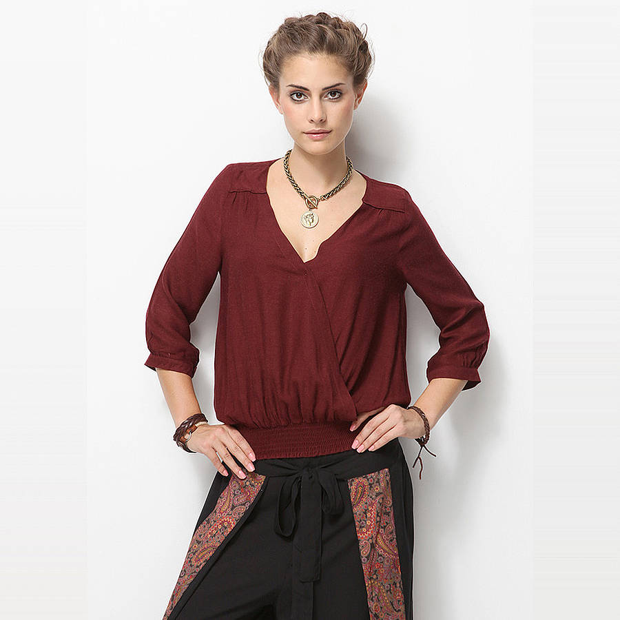 crossover blouse top by lalestyle | notonthehighstreet.com