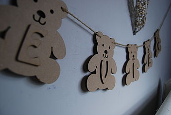 Personalised Teddy And Name Wooden Bunting, 5 of 7