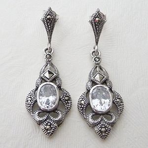 Silver Art Deco Inspired Marcasite Earrings By Katherine Swaine Silver Art Deco Inspired Marcasite Earrings By Katherine Swaine Notonthehighstreet
