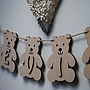 Personalised Teddy And Name Wooden Bunting, thumbnail 7 of 7