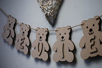 Personalised Teddy And Name Wooden Bunting, 7 of 7