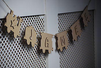 Personalised Train And Name Wooden Bunting, 2 of 3