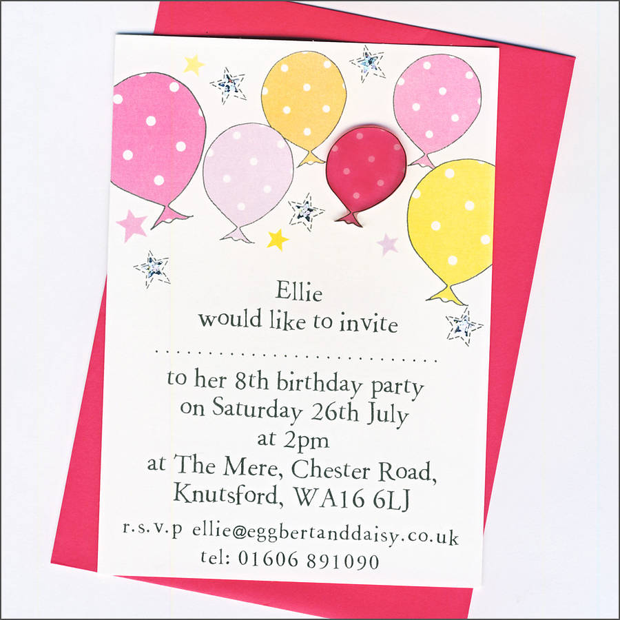 Personalised Girl's Party Invitations By Eggbert & Daisy