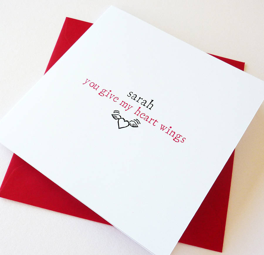 'You Give My Heart Wings' Personalised Card By Little Cherub Design ...