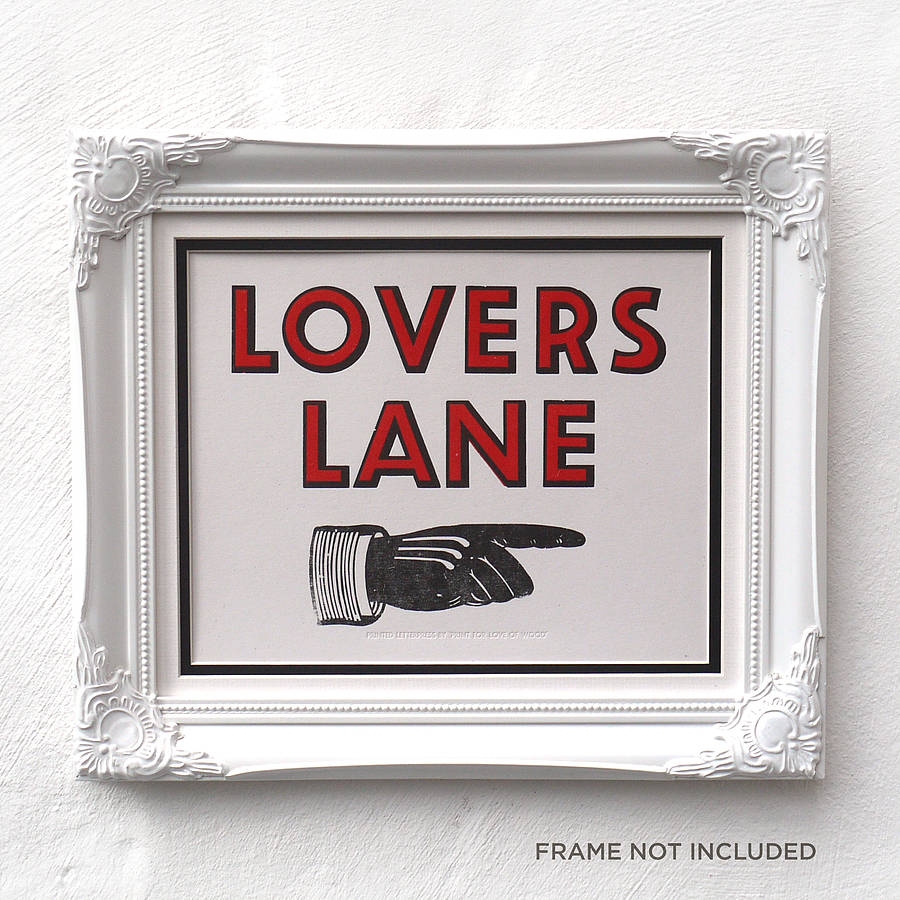 Lovers Lane Letterpress Print, 1 of 6