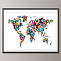 Butteflies Map Of The World Art Print, thumbnail 5 of 6