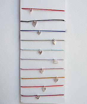 Handmade Love Heart Silk Bracelet, 7 of 9