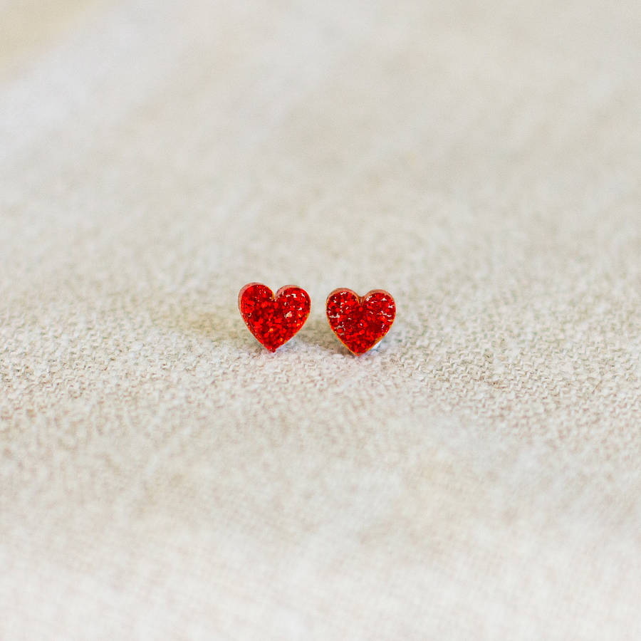 valentines heart earrings by finest imaginary | notonthehighstreet.com