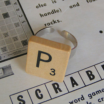 Personalised Handmade Vintage Scrabble Ring, 2 of 7