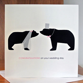 Congratulations On Your Wedding Day, Bear Card, 8 of 9
