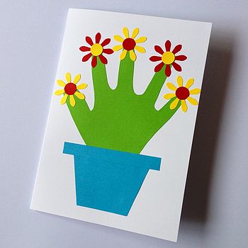 Handprint Flowers Card Kit By Love Those Prints | notonthehighstreet.com