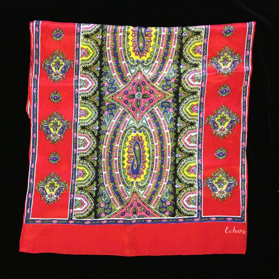 Vintage Silk Patterned Echo Scarf By Iamia | notonthehighstreet.com