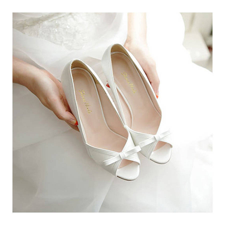 simple white ribbon heels by barefoot monday | notonthehighstreet.com