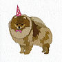 Illustrated Party Pomeranian Blank Card, thumbnail 2 of 4