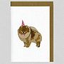 Illustrated Party Pomeranian Blank Card, thumbnail 1 of 4