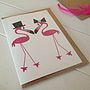 Mr And Mrs Flamingo Wedding And Valentines Card, thumbnail 3 of 6