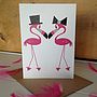 Mr And Mrs Flamingo Wedding And Valentines Card, thumbnail 1 of 6