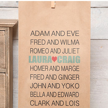 Personalised Couples Names Gift Bag, 2 of 2