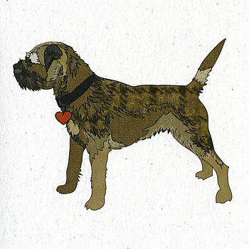 Illustrated Grizzle Border Terrier Blank Card, 2 of 4