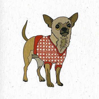 Illustrated Chihuahua Blank Card, 2 of 2