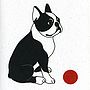 Illustrated Boston Terrier Blank Card, thumbnail 2 of 4