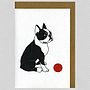 Illustrated Boston Terrier Blank Card, thumbnail 1 of 4