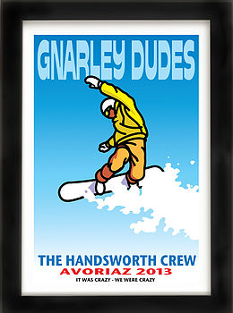Personalised Snowboarding Print, 3 of 4