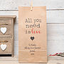 Personalised 'All You Need Is Love' Gift Bag, thumbnail 1 of 2