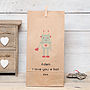 Personalised Robot Valentine Gift Bag, thumbnail 1 of 3