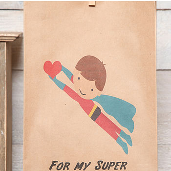 Personalised Flying Superhero Valentine Bag, 3 of 5