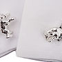 Bull And Bear Cufflinks In Sterling Silver, thumbnail 1 of 2